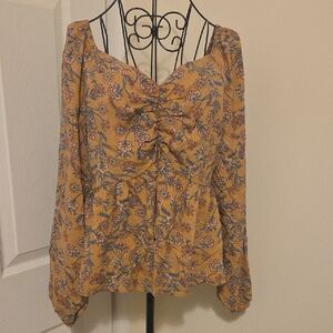Japna Mustard Floral Blouse